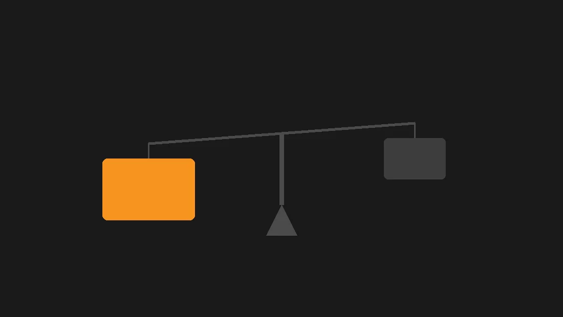 Stylised scales of justice with two weighted boxes on a dark background, representing legal disputes over domain ownership