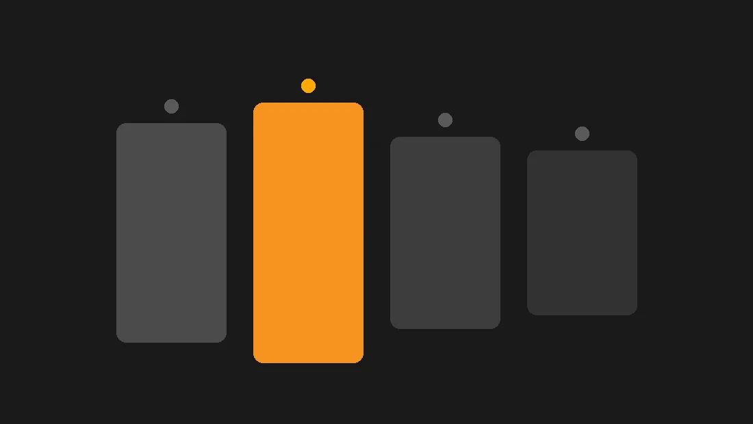 Four vertical columns of varying heights on a dark background, with the second column (.gr) in vivid orange, comparing Greek-relevant TLDs