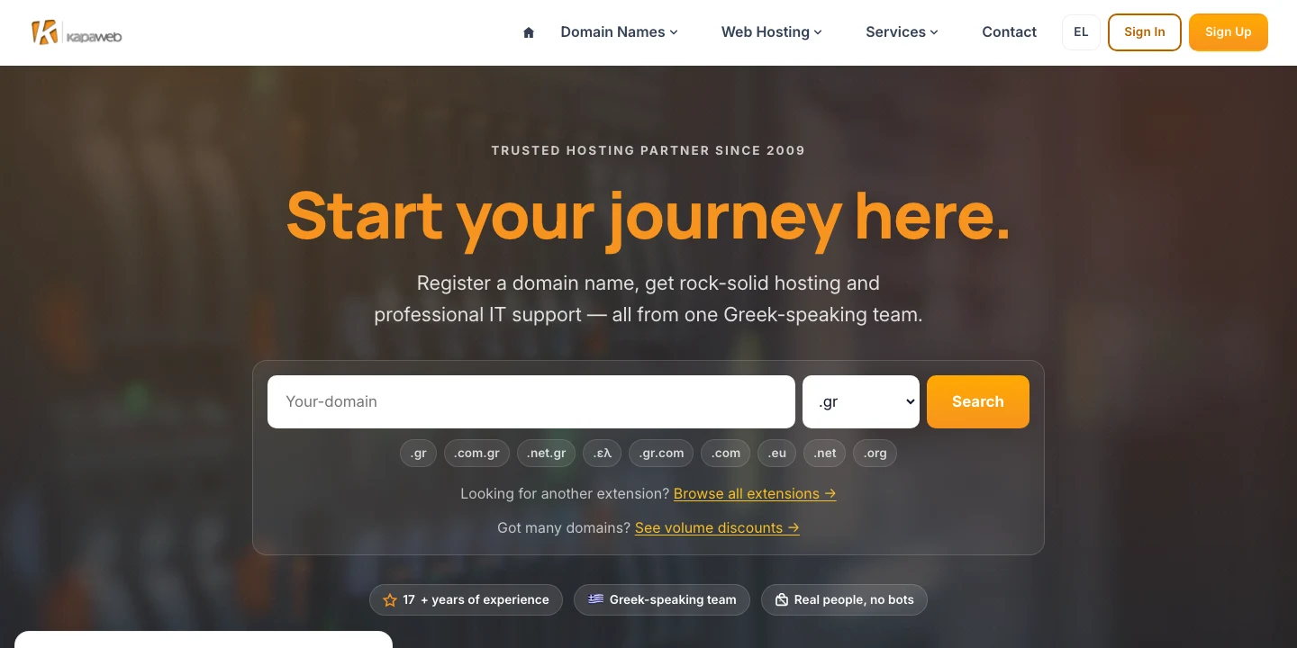 Νέα ιστοσελίδα kapaweb.gr — modern web design